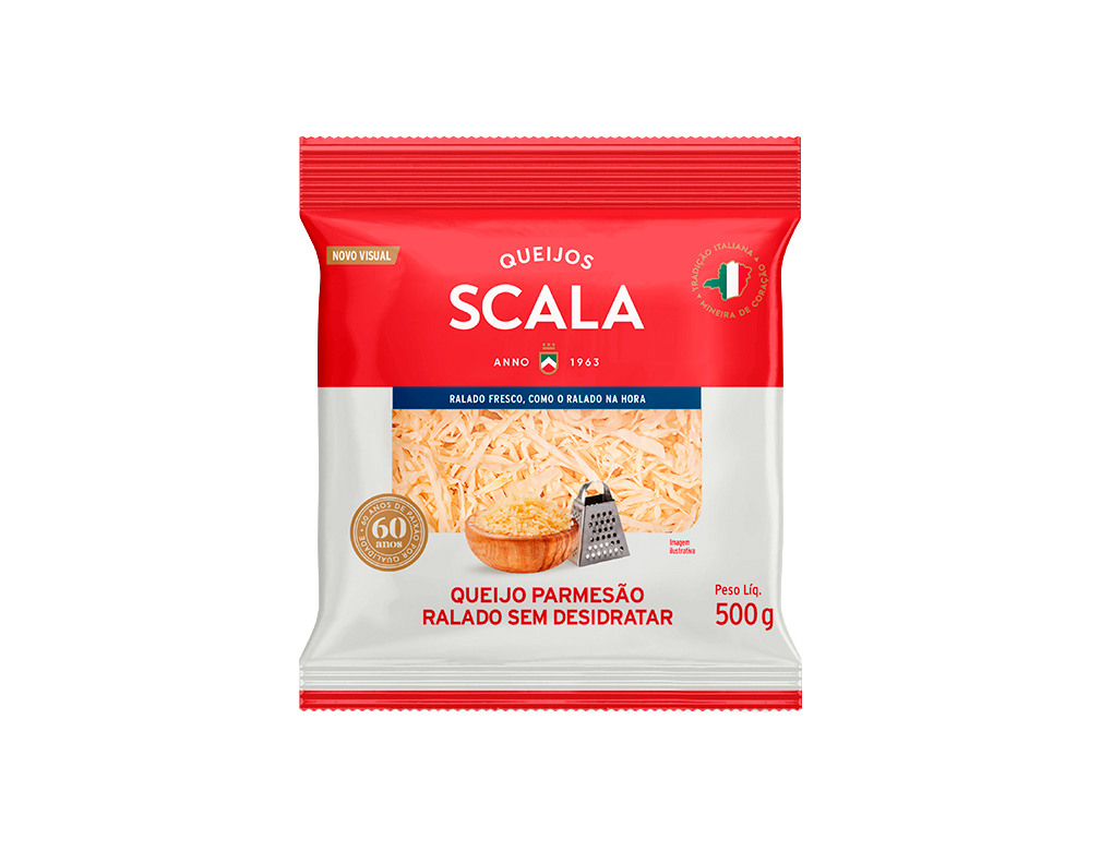 PARMESÃO RALADO SEM DESIDRATAR SCALA 500 G (FDO 10 PCT)